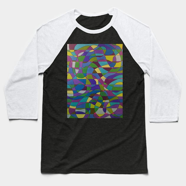 Curved Color Baseball T-Shirt by Loose Tangent Arts